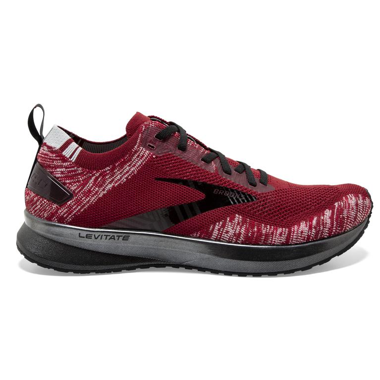 Brooks Levitate 4 Men's Road Running Shoes - Red/Grey/Black (82170-VQLY)